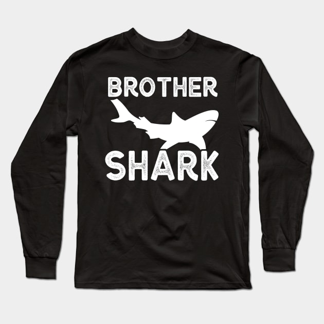 Brother Shark, Daddy Shark, Mommy Shark, Mama Shark, Grandpa Shark, Grandma Shark Long Sleeve T-Shirt by BlueTshirtCo